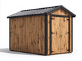 Abri de jardin-Bois-Métal-360x198x232 cm-Bois naturel-Noir-Rustique