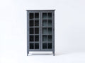 Vitrine - bois-verre - 96x41x188 cm - gris foncé - style classique