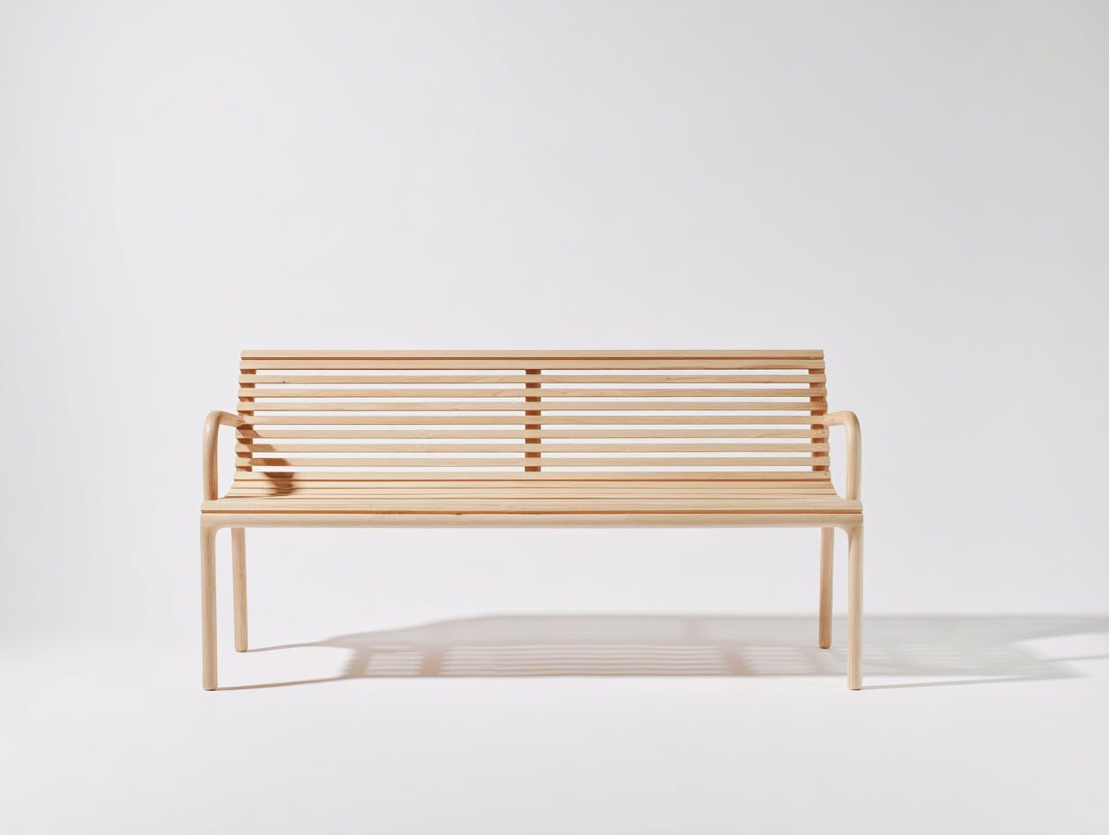 Banc de jardin-Bois massif-164x54x79 cm-Bois naturel-Style extérieur minimaliste