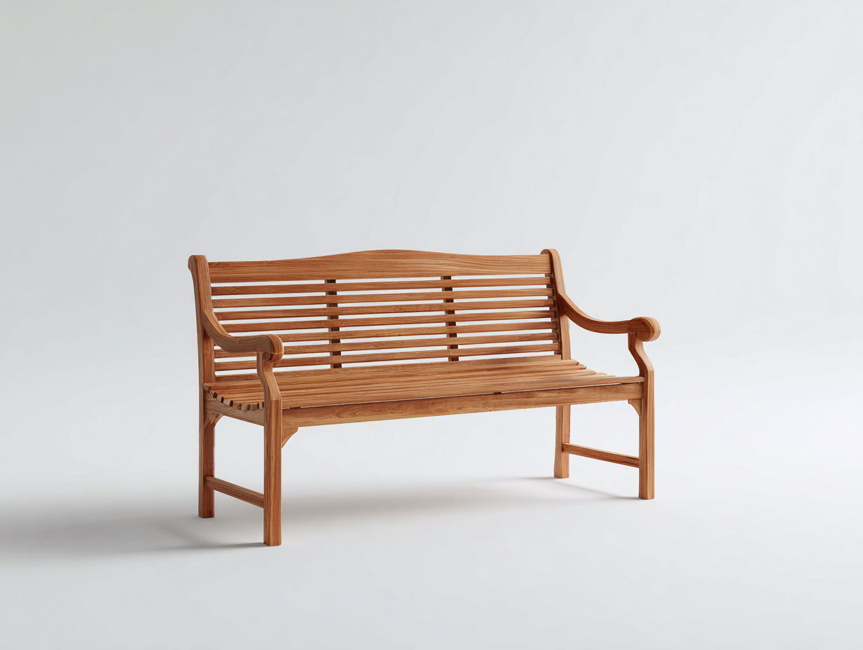 Banc de jardin-Bois massif-152x58x87 cm-Bois naturel-Style extérieur classique