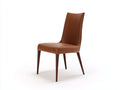 Chaise de salle à manger - simili cuir-bois - 52x60x91 cm - marron - style moderne élégant