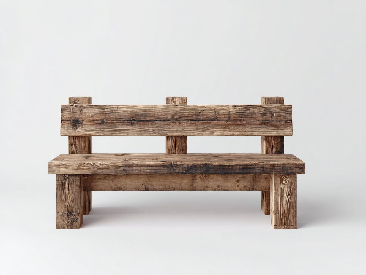 Banc de jardin-Bois massif-140x52x78 cm-Bois naturel-Style extérieur rustique