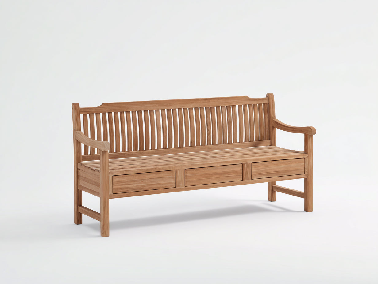 Banc de jardin-Bois massif-156x58x92 cm-Bois naturel-Style extérieur classique