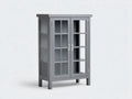 Vitrine - Bois-Verre - 82x40x138 cm - Gris anthracite - Style contemporain