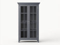 Vitrine - bois-verre - 98x42x201 cm - gris foncé - style classique