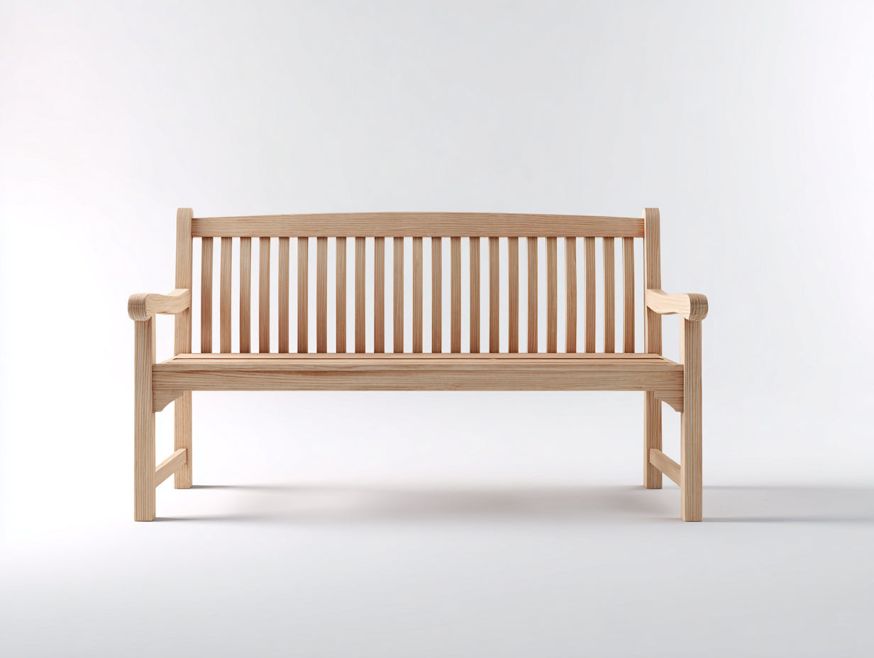 Banc de jardin-Bois massif-145x57x89 cm-Bois naturel-Style extérieur minimaliste