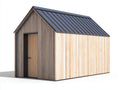 Abri de jardin-Bois-Métal-410x210x245 cm-Bois naturel-Gris anthracite-Contemporain