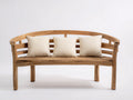 Banc de jardin-Bois massif-Textile-166x61x89 cm-Bois naturel-Beige-Style extérieur rustique