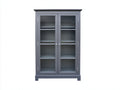 Vitrine - bois-verre - 94x40x186 cm - gris foncé - style contemporain