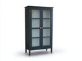 Vitrine - bois-verre - 92x43x197 cm - bleu foncé-blanc - style contemporain