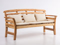 Banc de jardin-Bois massif-Textile-172x62x91 cm-Bois naturel-Beige-Style extérieur rustique