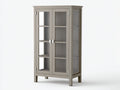 Vitrine - Bois-Verre - 78x38x145 cm - Gris chêne - Style contemporain