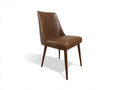 Chaise de salle à manger - simili cuir-bois - 54x59x87 cm - marron - style vintage moderne