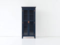 Vitrine - bois-verre - 82x38x192 cm - bleu foncé - style classique